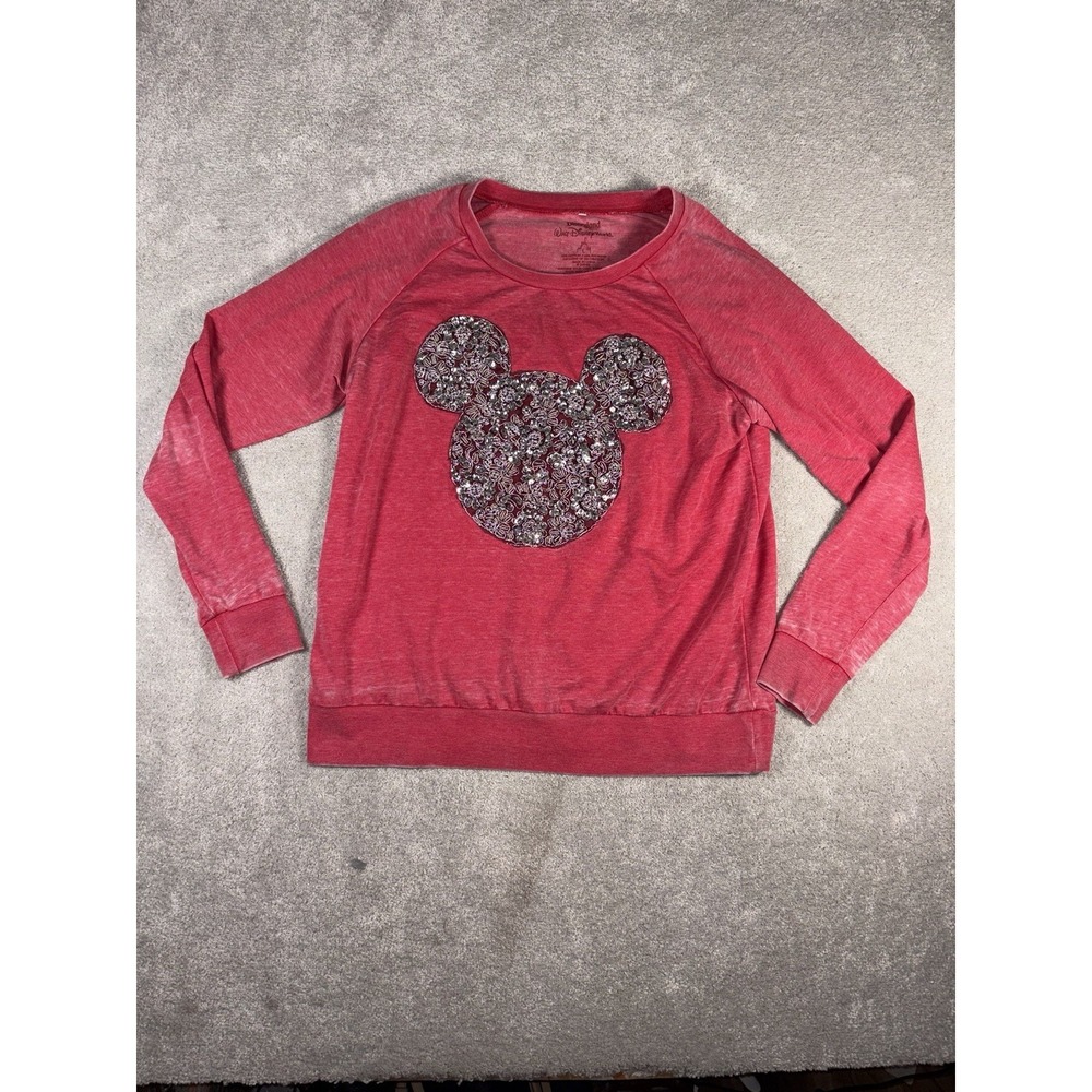 Disney Parks lightweight French Terry pullover beaded sequin mickey